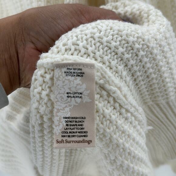 Soft Surroundings crew neck hi lo side slit oversized longline cozy soft size S - Picture 7 of 7